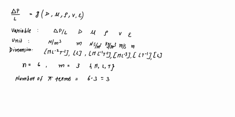 the-pressure-gradient-pl-in-turbulent-incompressible-flow-across-a-horizontal-pipe-with-a-length-l-is-observed-to-be-a-function-of-pipe-diameter-d-fluid-viscosity-and-density-fluid-velocity-36287