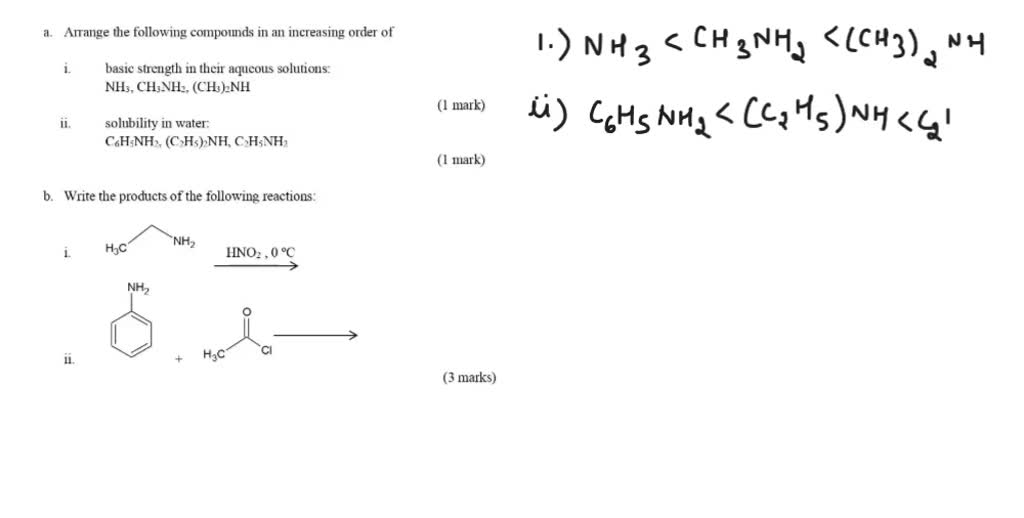 SOLVED Arrange the following compounds in increasing order of basic