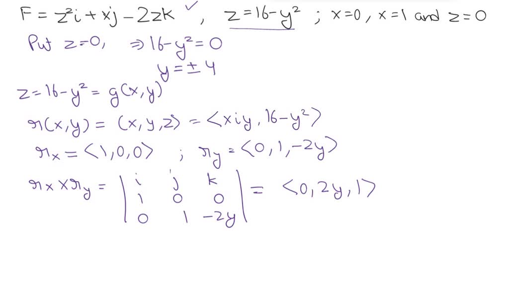 SOLVED: Use a parameterization to find the flux Sfean= do of F = zzi ...