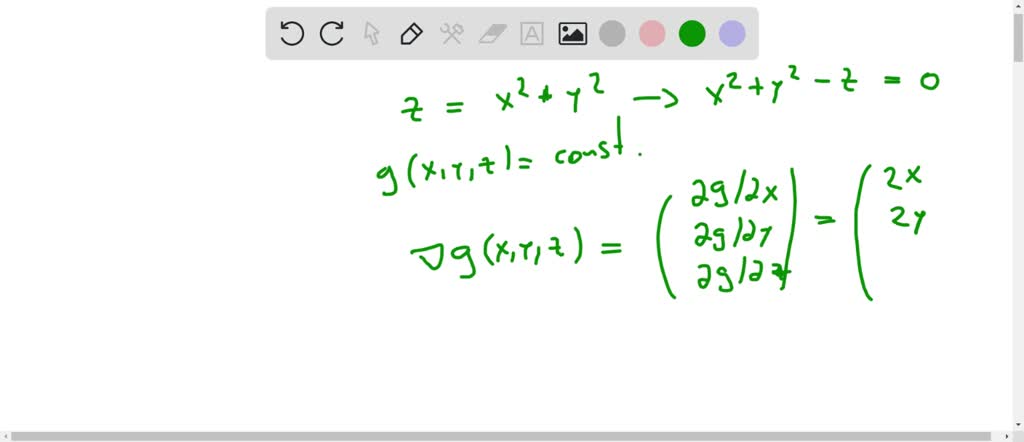 SOLVED: Find a unit vector normal to the surface Z = x 2 + y2 at the ...