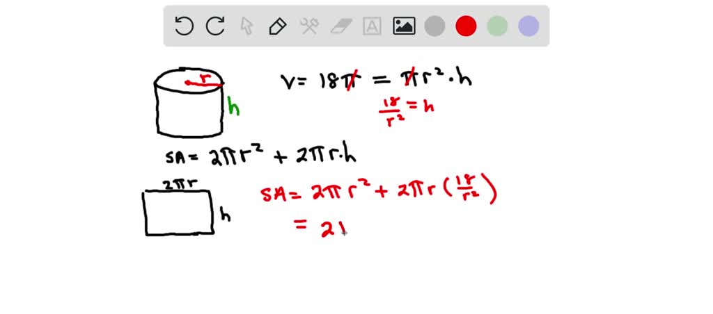 SOLVED: A fuel tank is to be made in the shape of a cylinder: The total ...