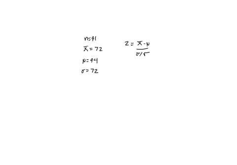 a-sample-of-91-students-has-a-mean-weight-of-72-kg-find-the-z-score-of-a-sample-from-a-population-with-a-mean-weight-of-94-kg-and-a-standard-deviation-of-72-kg