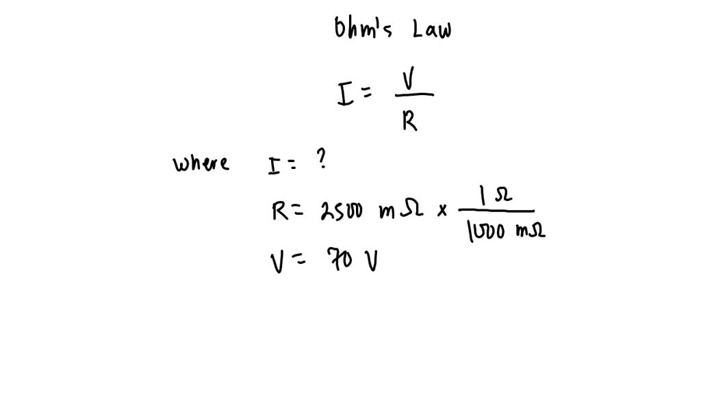 SOLVED An arc lamp with a resistance of 2,500 milliohms, operates at