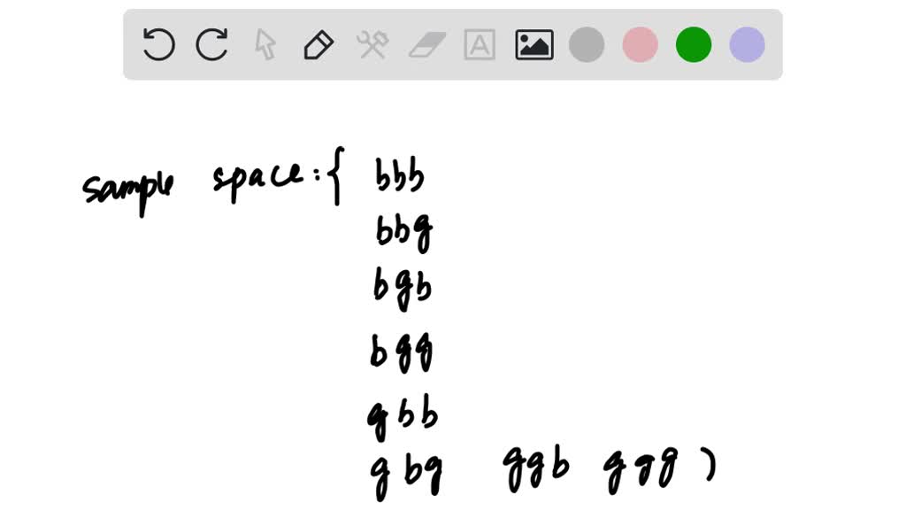 SOLVED A family has three children Using b to stand for a boy and g