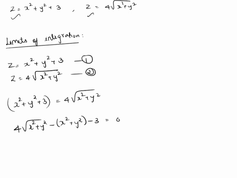 question-9-set-up-a-triple-integral-in-cylindrical-coordinates-that-gives-the-volume-of-the-region-above-the-paraboloid-2x2y23-and-below-the-cone-2-4vx2y2-do-not-evaluate-the-integral-fill-i-25363