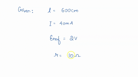 the-length-of-the-potentiometer-wire-is-600-cm-and-a-current-of-40-ma-is-flowing-in-it-when-a-cell-of-emf-2-v-and-internal-resistance-10-ohm-is-balanced-on-this-potentiometer-the-balance-length-is-fou