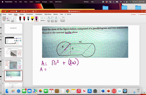 Find the area of the figure below composed of a...