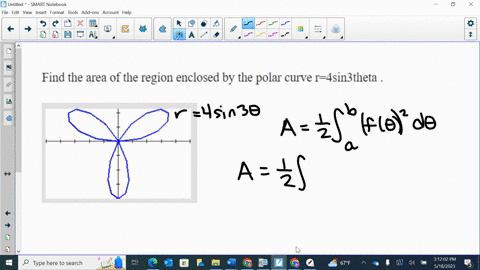 find-the-area-of-the-region-enclosed-by-the-polar-curve-r4sin3theta-47223