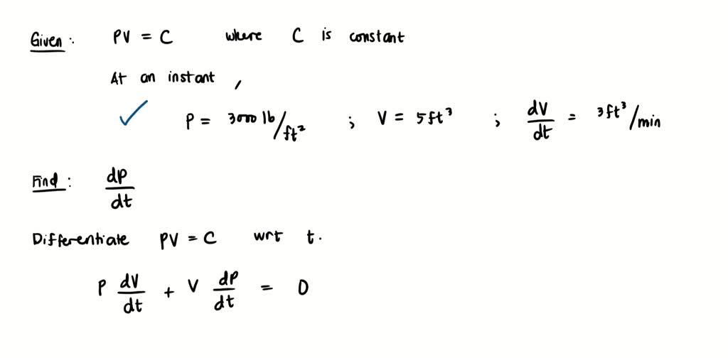 SOLVED: Boyle's law for the expansion of gas is PV = C, where P is the ...