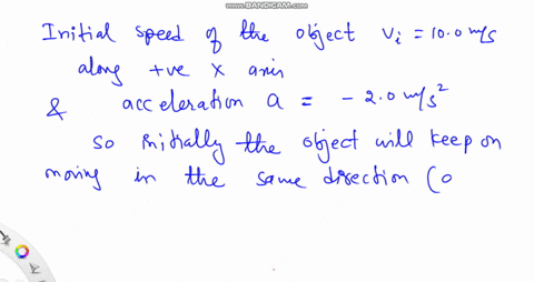 at-time-t-0-an-object-is-traveling-to-the-right-along-the-x-axis-at-a-speed-of-100-ms-with-acceleration-20-ms2-which-statement-is-true-the-object-will-slow-down-eventually-coming-to-a-comple-94234