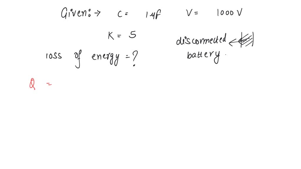 SOLVED: A condenser of 1?F is charged to a potential of 1000V. If a ...