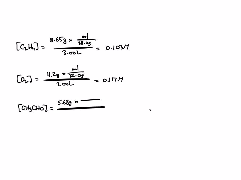 SOLVED: Consider the equilibrium system described by: 2 C2H4 (g)+ O2 (g ...