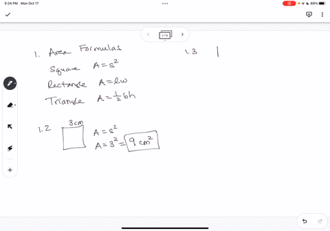 question-11-give-the-formula-for-the-area-of-the-following-figures-111-a-square-112-rectangular-113-triangular-12-determine-the-area-of-the-square-abcd-with-ab3cm-3cm-3-determine-the-area-of-15174