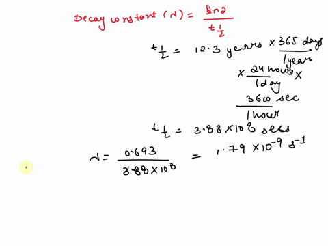 tritium-31h-is-a-radioactive-nucleus-of-hydrogen-it-decays-by-beta-emission-with-a-12-life-of-123-years-what-is-the-decay-constant-in-ins-what-is-the-activity-in-ci-of-a-sample-containing-25-78821
