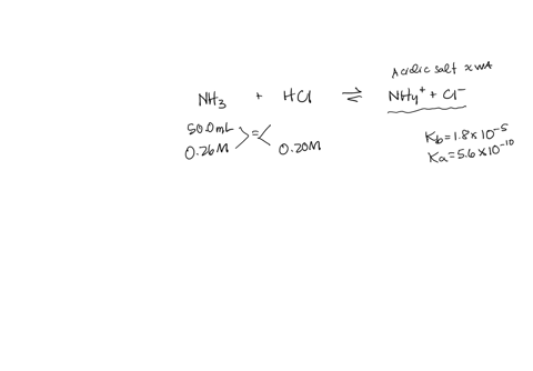 calculate-the-ph-at-the-equivalence-point-for-the-titration-of-500-ml-of-026-m-nh3-with-020-m-hcl-kbnh3-18-x-10-5-48225