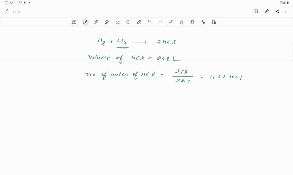 SOLVED "What mass of chlorine gas is necessary to synthesize 258 L of