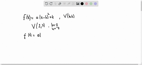 a-quadratic-function-has-its-vertex-at-the-point-27-the-function-passes-through-the-point-at-0-7-when-written-in-vertex-form-the-function-is-fxax-h2k-where-a-h-k-90875