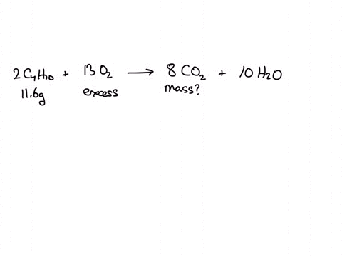 what-mass-of-carbon-dioxide-will-be-produced-when-116-g-of-butane-reacts-with-an-excess-of-oxygen-in-the-following-reaction-give-your-answer-rounded-to-one-digit-on-the-right-of-the-decimal-16699
