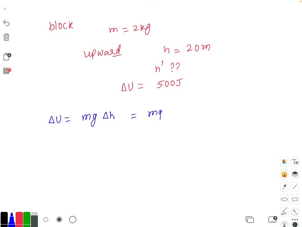 SOLVED: A 2kg block thrown upward from a point 20m above the Earth's ...