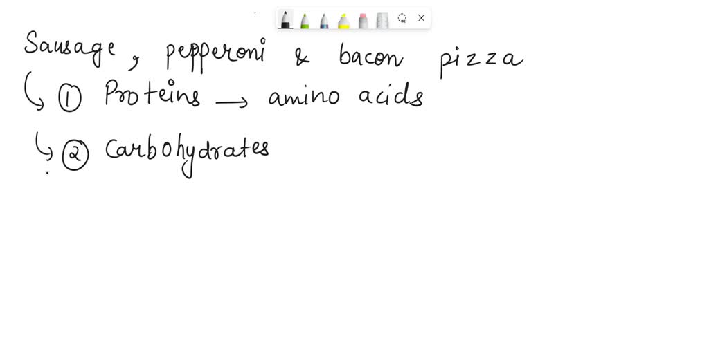 what macromolecules are in pizza with sausage pepperoni and bacon