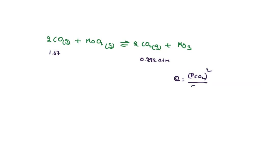 SOLVED: An equilibrium is established for the reaction 2 CO(g) + MoO2(s ...