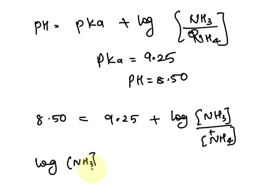 SOLVED: A NH4+/NH3 buffer system is used in the precipitation of the ...