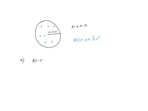 a-circular-loop-of-wire-with-radius-00300-mm-and-resistance-0310-is-in-a-region-of-spatially-uniform-magnetic-field-as-shown-in-the-following-figurefigure-1-the-magnetic-field-is-directed-in-89804
