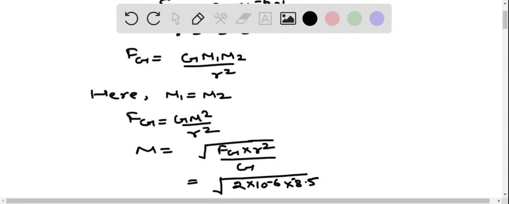 Solved If The Gravitational Force Between Objects Of Equal Mass Is 20 X 10 6 N When The 1823