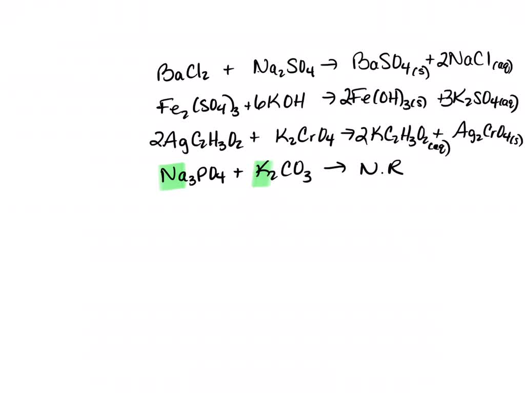 SOLVED: Finish the reaction and determine which product is the solid ...