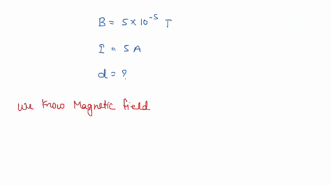 at-what-distance-from-a-long-straight-wire-carrying-a-current-of-50-a-is-the-magnitude-of-the-magnetic-field-due-to-the-wire-equal-to-the-strength-of-earths-magnetic-field-of-about-50-x-10-5-55307