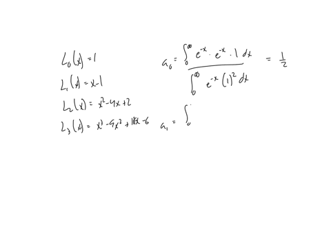 use-the-laguerre-polynomials-calculated-in-exercise-to-compute-the-least-squares-polynomials-of-degree-one-two-and-three-on-the-interval-00-with-respect-t0-the-weight-function-wx-e-x-for-the-95135