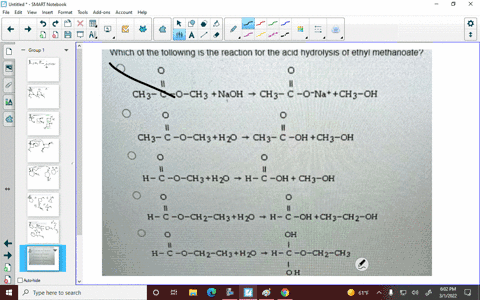 which-of-the-following-is-the-reaction-for-the-acid-hydrolysis-of-ethyl-methanoate-ch3-0-ch3-naoh-ch3-lo-nach3-oh-ch3-o-ch3hzo-ch35-oh-ch3-oh-h-o-ch3hzo-am-toh-ch3moh-h-o-ch2-ch3hzo-h_-oh-ch-44207