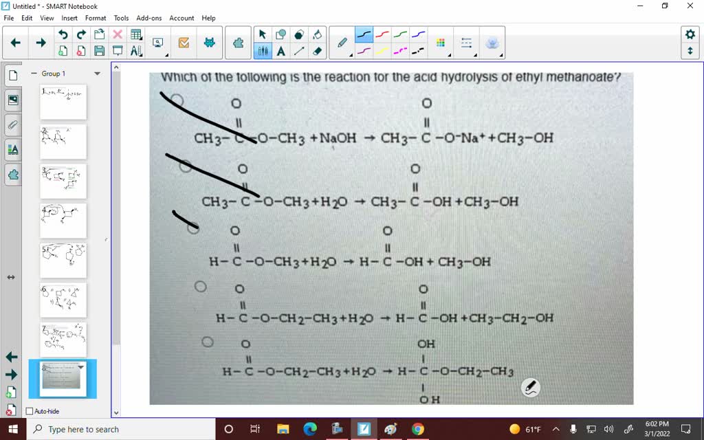 SOLVED: Which Of The Following Is The Reaction For The Acid Hydrolysis ...