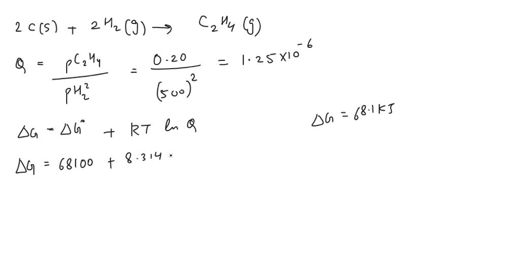 SOLVED Part A Calculate G for the formation of ethylene C2H4