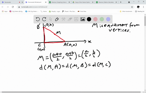 the-point-m-in-the-figure-is-the-midpoint-of-the-line-segment-ab-show-that-m-is-equidistant-from-the-vertices-of-triangle-abc