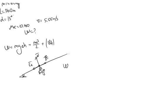 10a-box-of-mass-560-kg-is-pulled-from-rest-up-a-360-m-long-incline-that-makes-an-angle-of-150with-horizontalthe-coefficient-of-kinetic-friction-between-the-box-and-the-incline-is-0180at-the-24593