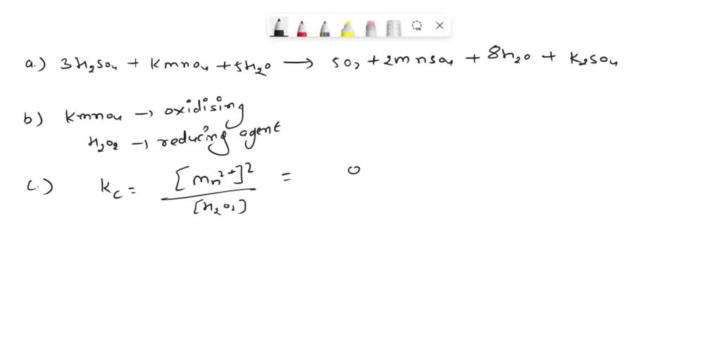 SOLVED To calculate the concentration of hydrogen peroxide (H2O2, 34.