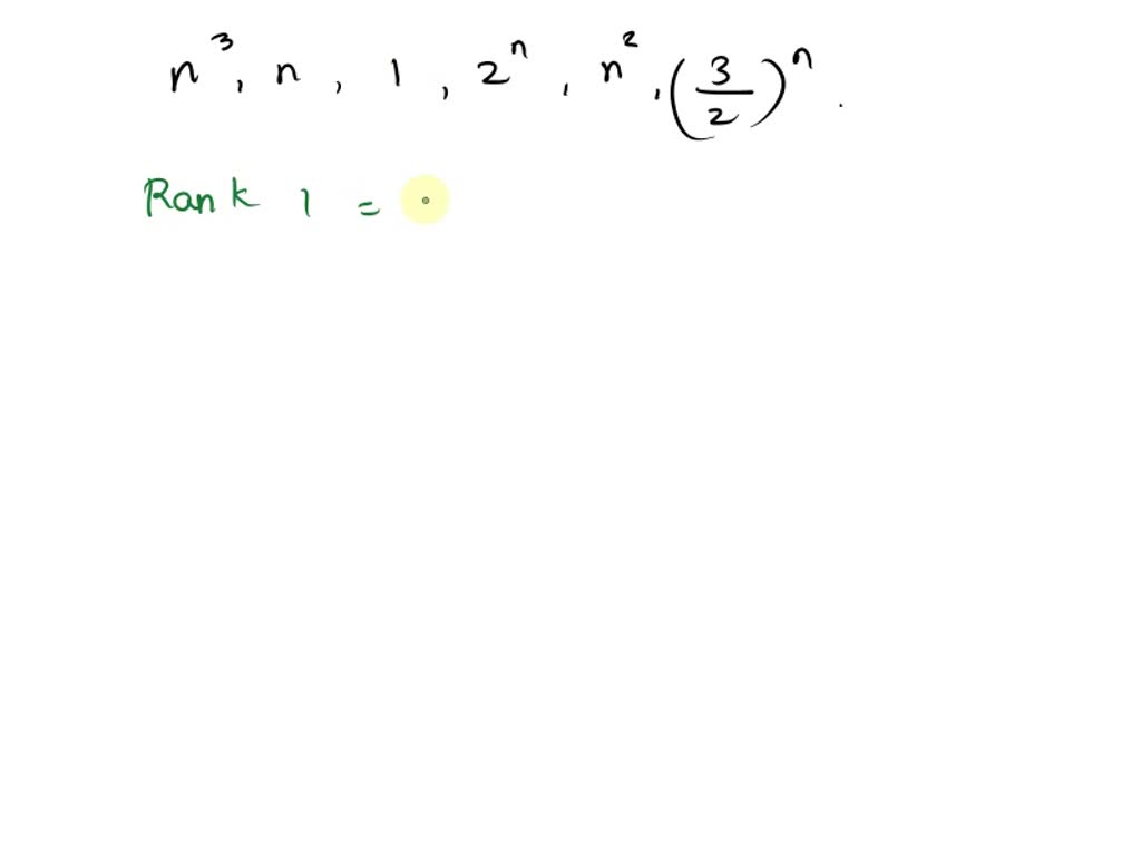 SOLVED: Rank these functions according to their growth, from slowest ...