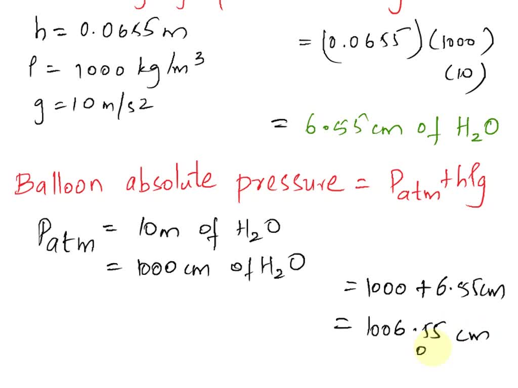 SOLVED: Find the gauge and absolute pressures in the balloon and peanut ...