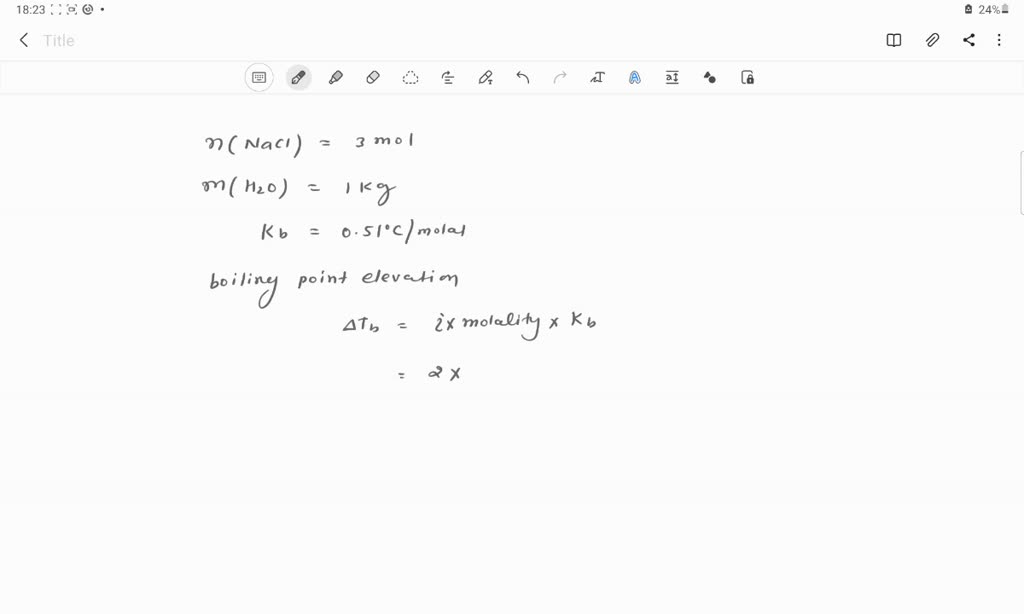 SOLVED If 5.0 kg of water has 10.0 mol of salt added, what is the new