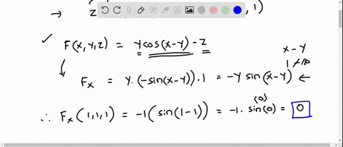 find-an-equation-of-the-tangent-plane-to-the-given-surface-at-the-specified-point-2-cosx-y-1-1-1-13777