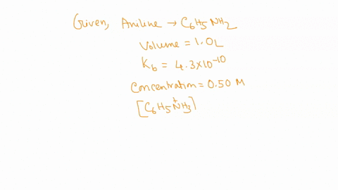 aniline-c6h5nh2-kb-43-x10-10-is-a-weak-organic-base-that-is-used-in-rubber-processing-and-in-the-production-of-herbicides-dyes-and-pigments-consider-a-10l-solution-of-aniline-with-a-concentr-35703