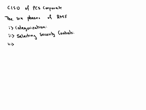 as-the-ciso-you-are-heading-a-newly-assembled-project-team-to-focus-on-securing-the-pcs-corporate-network-you-have-selected-the-nist-risk-management-framework-rmf-as-the-basis-of-your-progra-18671