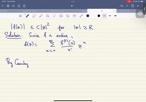 suppose-that-fz-is-an-entire-function-with-the-property-fz-cz2-for-all-z-r-where-c-r-0-are-positive-real-constants-prove-that-fz-is-a-polynomial-with-degree-at-most-2-hint-show-that-f-3-z0-0-16021