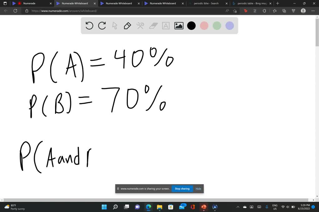 SOLVED: Events A And B Are Two Independent Events. The Probability Of ...