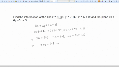 find-the-intersection-of-the-line-x-4-8t-y-7-5t-z-6-9t-and-the-plane-8x-6y-6z-5-15293