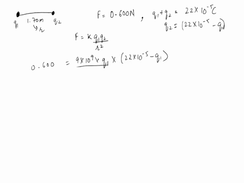 two-small-positively-charged-spheres-have-a-combined-charge-of-220-10-5-c-if-each-sphere-is-repelled-from-the-other-by-an-electrostatic-force-of-0600-n-when-the-spheres-are-170-m-apart-what-60938