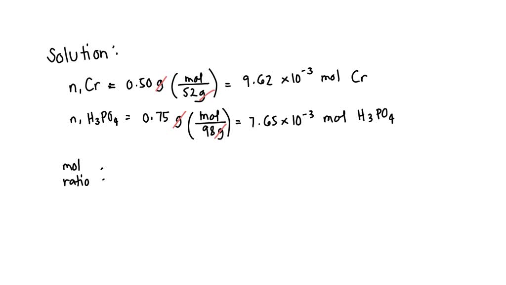 Solved Outline The Steps Needed To Determine The Limiting Reactant When 050 G Of Cr And 075 G 0580