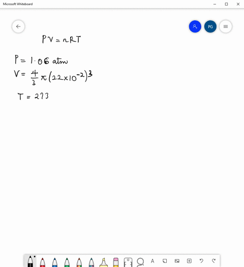 a-helium-balloon-assumed-to-be-a-perfect-sphere-has-a-a-radius-of-220-mathrmcm-at-room-temperature-left20circ-mathrmcright-its-internal-pressure-is-106-atm-determine-the-number-of-moles-of-helium-in-2