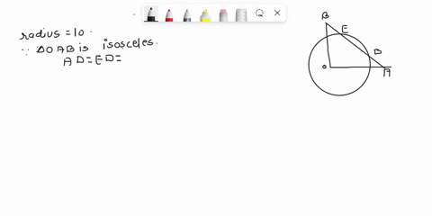 a-circle-is-centered-at-the-vertex-of-the-right-angle-of-an-isosceles-right-triangle-the-circle-passes-through-both-trisection-points-of-the-hypotenuse-of-the-triangle-if-the-length-of-a-rad-76495